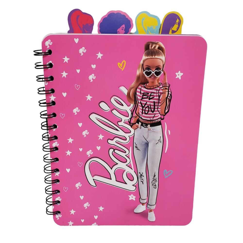 Barbie Pink Spiral Notebook with Character Tabs